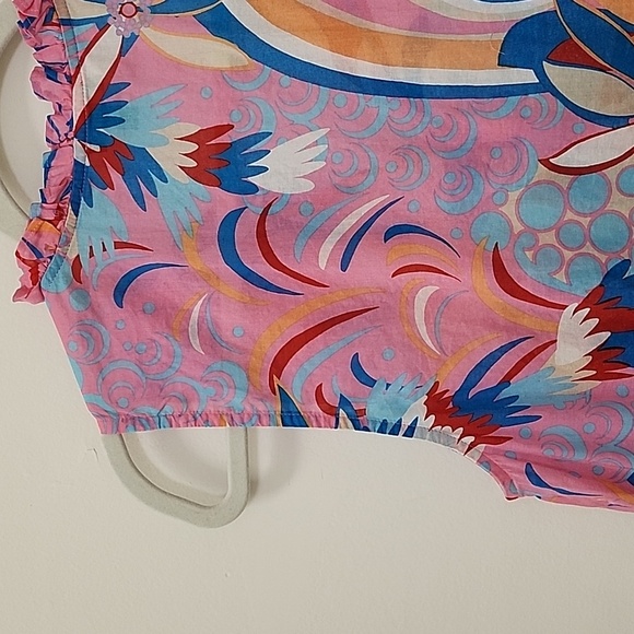 Talbots RUFFLE TRIM SHELL  DAZZLING FLORAL SIZE LP - Picture 11 of 16